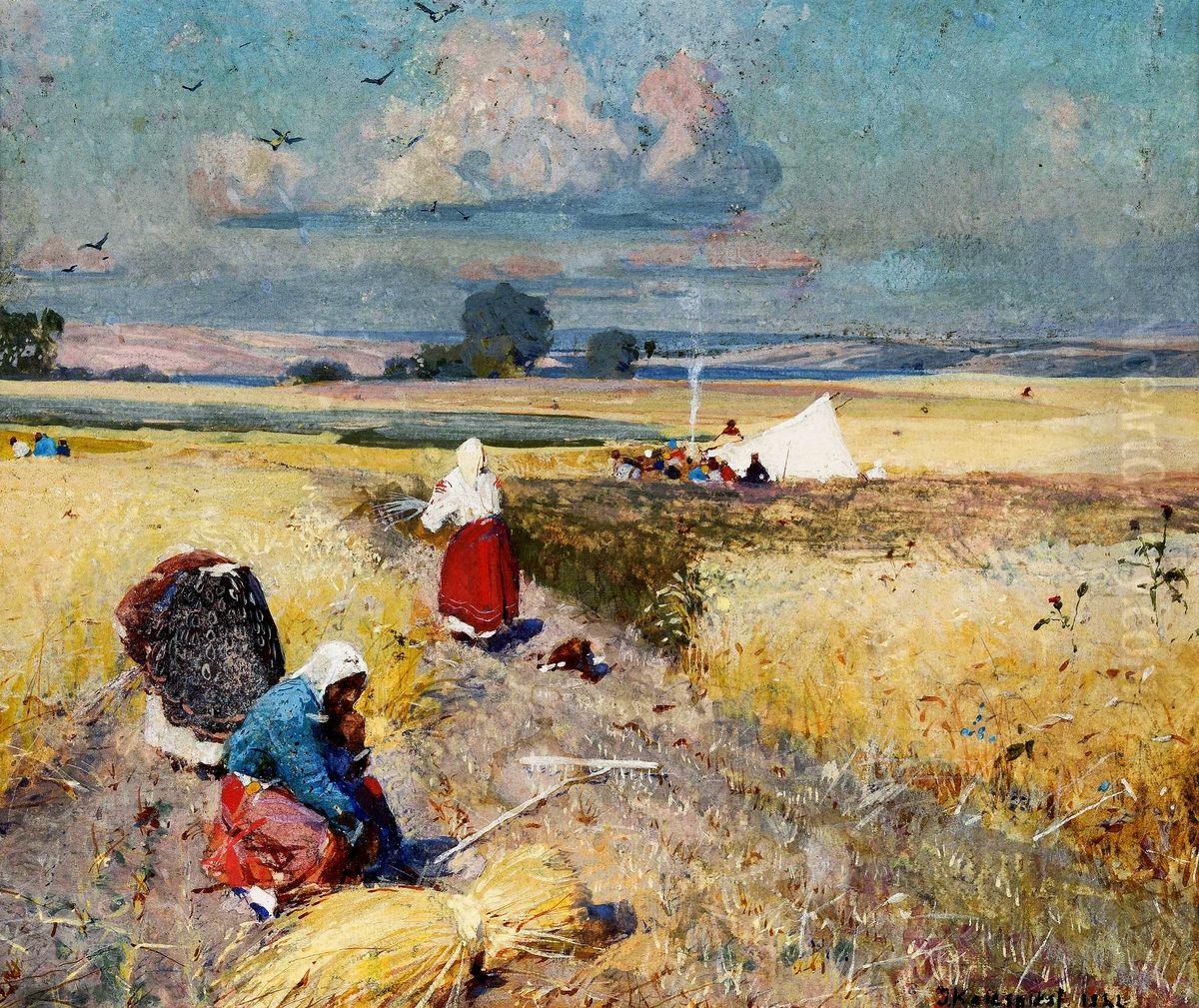 Harvest Oil Painting by Ivan Kolesnikoff