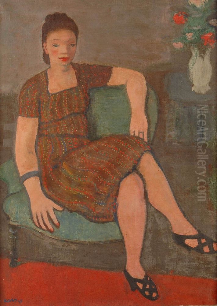 La robe pointillee Oil Painting by Georges Kars