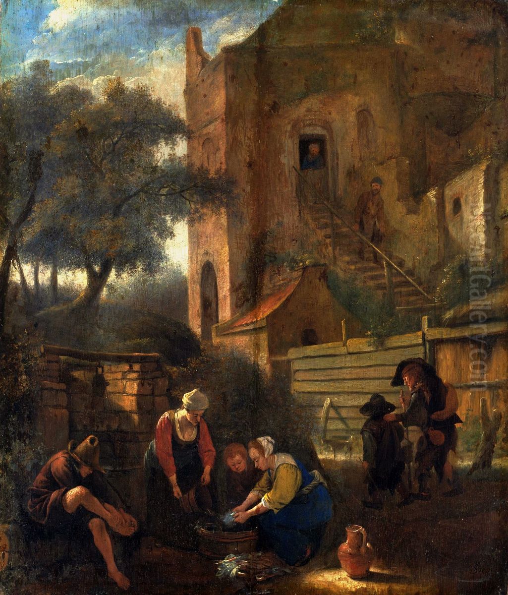 Scene at a water well Oil Painting by Jan Steen