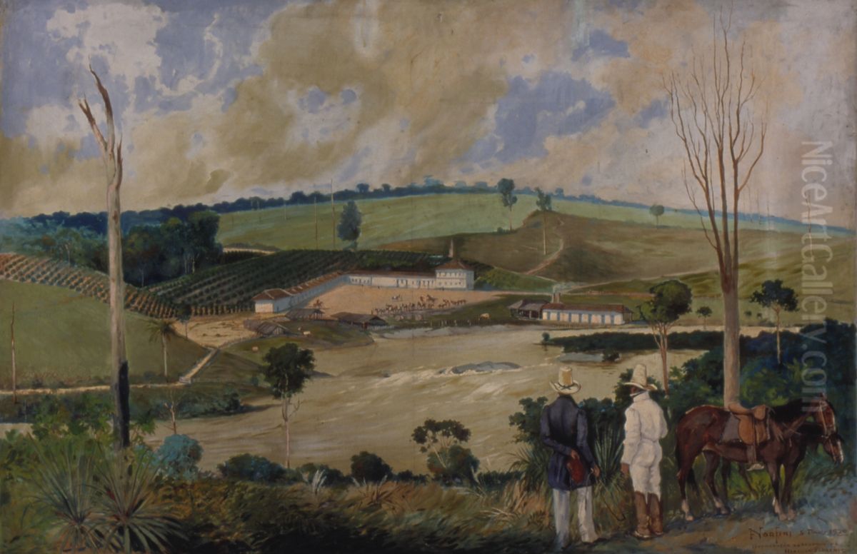 Fazenda da Barra - Campinas, 1840 Oil Painting by Alfredo Norfini