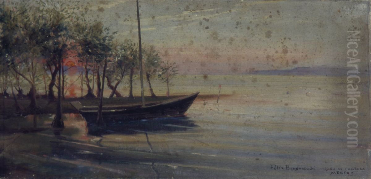 Lago de Chapala - Mexico Oil Painting by Felix Bernardelli