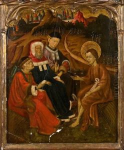 Taula de Sant Joan Baptista amb els sacerdots i levites que pertany al retaule dels Sant Joans de Vinaixa