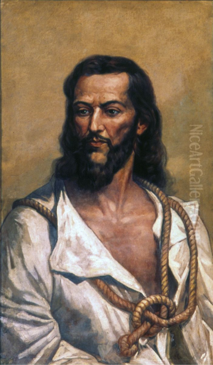 Retrato de Joaquim Jose da Silva Xavier - Tiradentes Oil Painting by Oscar Pereira Da Silva