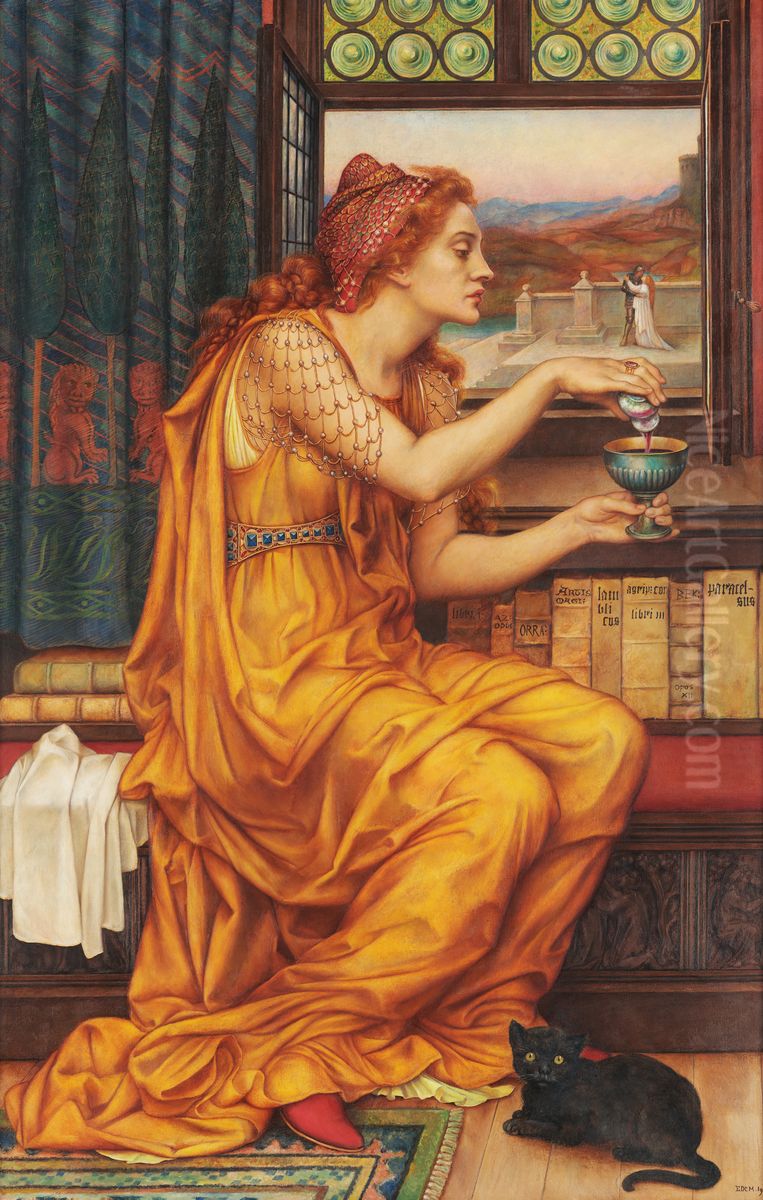 The Love Potion Oil Painting by Evelyn de Morgan