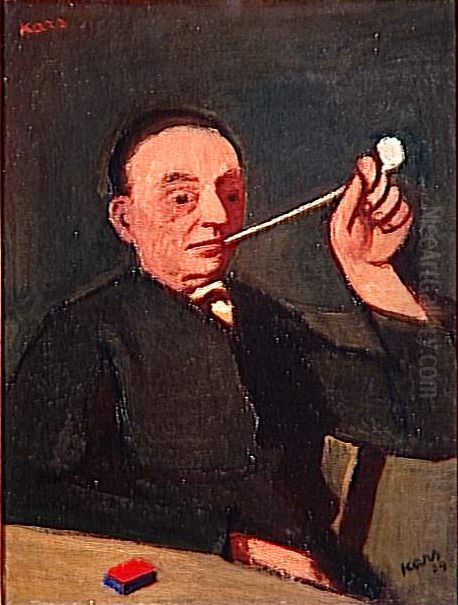 Autoportrait ou l'Homme a la pipe Oil Painting by Georges Kars