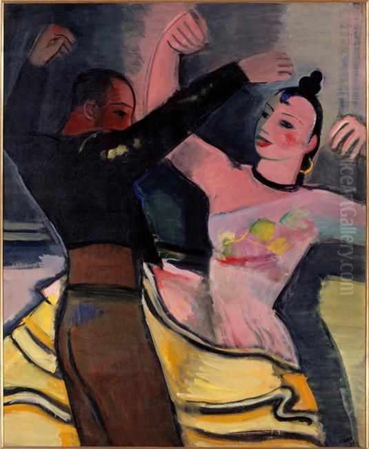 Les danseurs de flamenco Oil Painting by Georges Kars