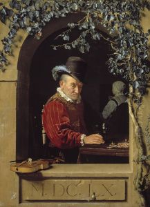 An Old Violin Player in a Stone Arched Niche An Old Violin Player in a Stone Arched Niche