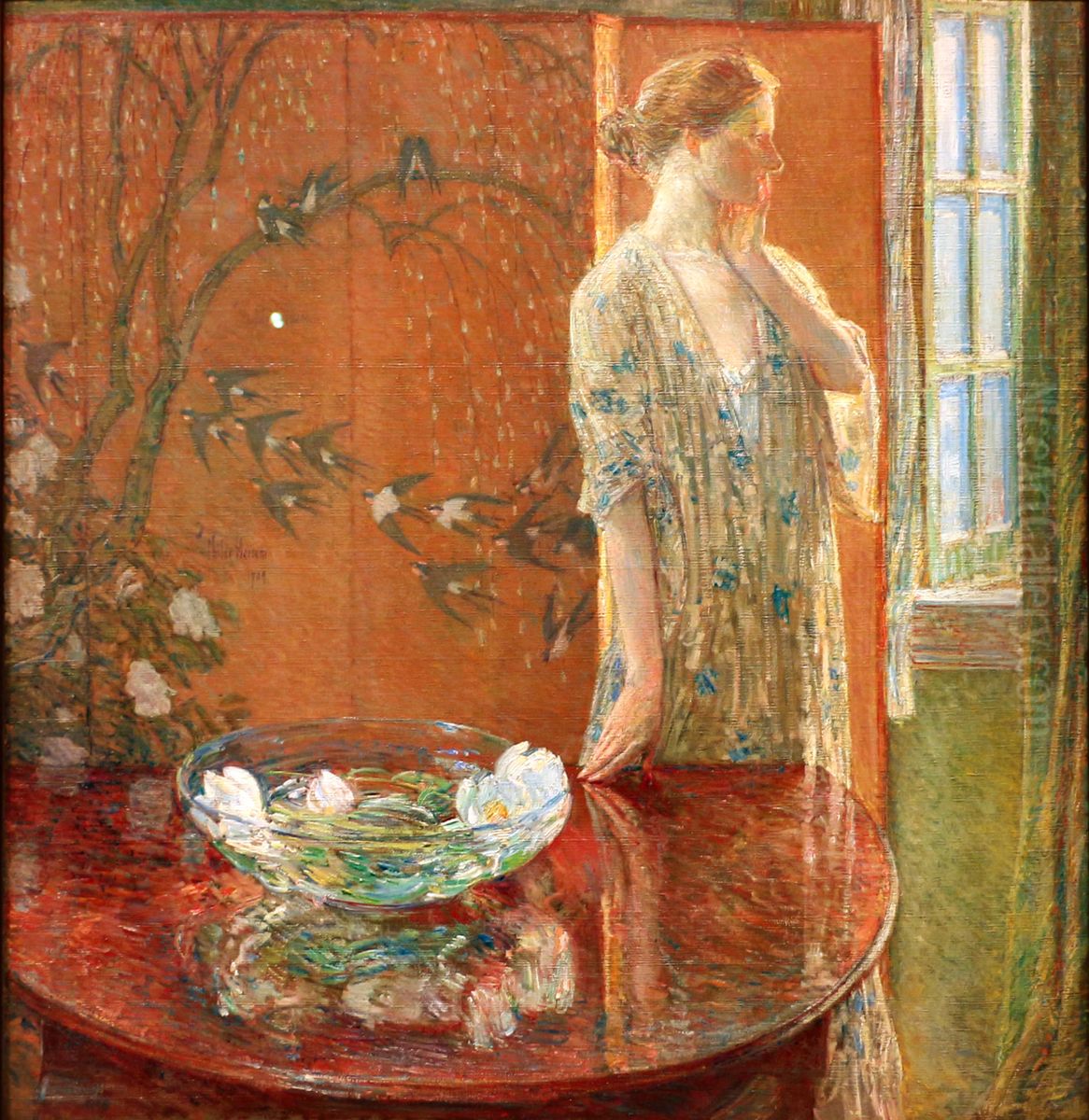 Spring Morning Oil Painting by Childe Hassam