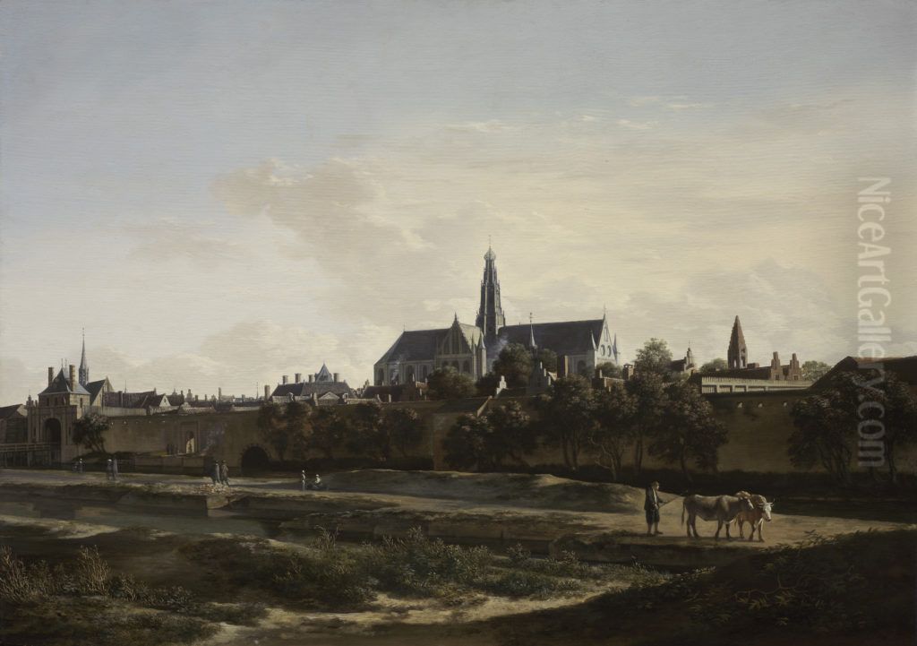 A View of Haarlem (from the North) Oil Painting by Gerrit Adriaenszoon Berckheyde