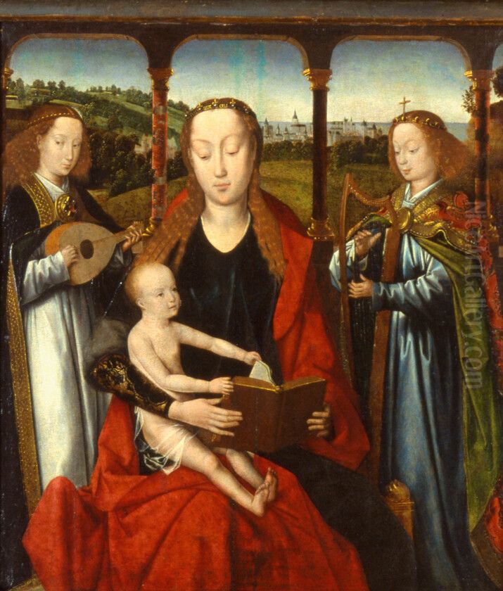 Vierge et Enfant avec deux anges musiciens Oil Painting by Master Of The Legend Of Saint Lucy