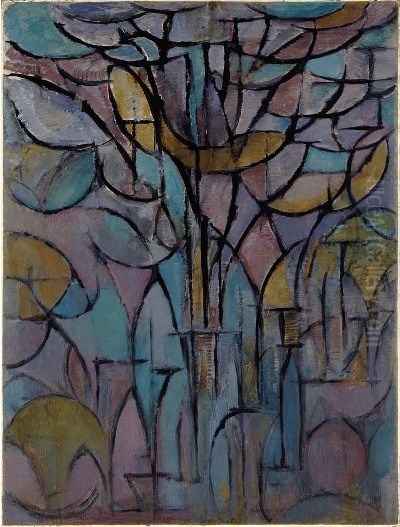 The trees Oil Painting by Piet Mondrian