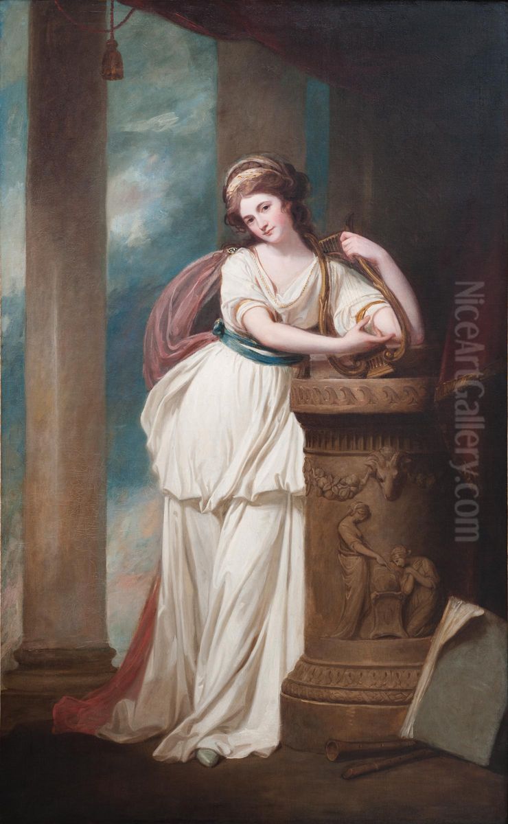 The Honorable Mrs. Trevor (Viscountess Hampden) Oil Painting by George Romney