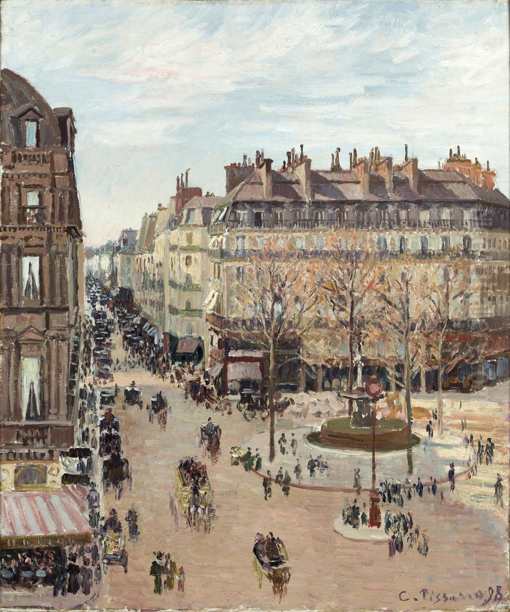 Rue Saint-Honore, Sun Effect, Afternoon Oil Painting by Camille Pissarro