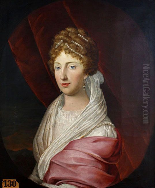 Portrait of Caroline Augusta of Bavaria Oil Painting by Caspar Jele