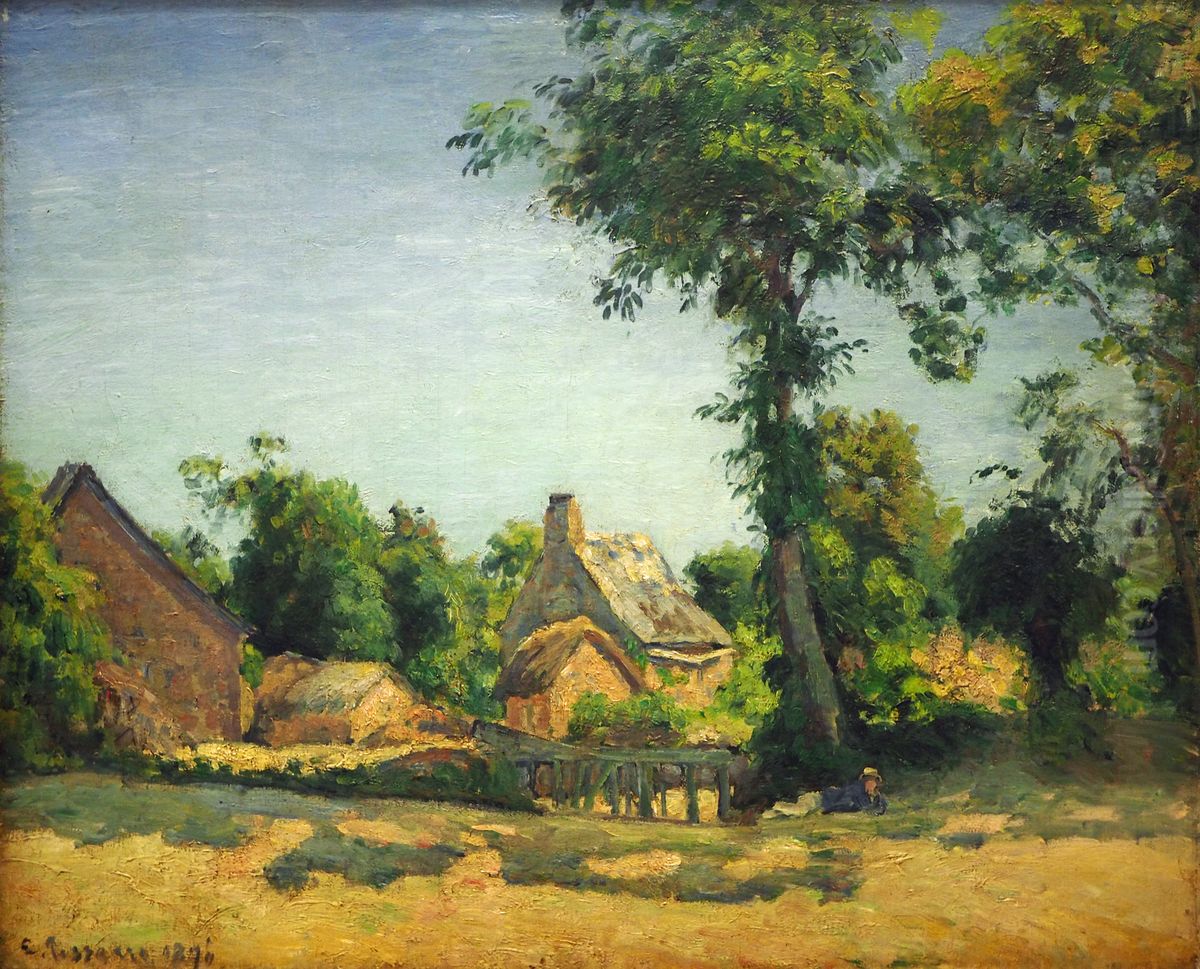 Landscape at Melleray, Mayenne Oil Painting by Camille Pissarro