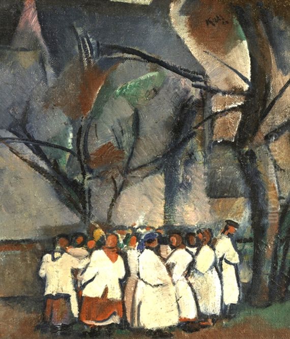 Krajina s kostelem Oil Painting by Georges Kars