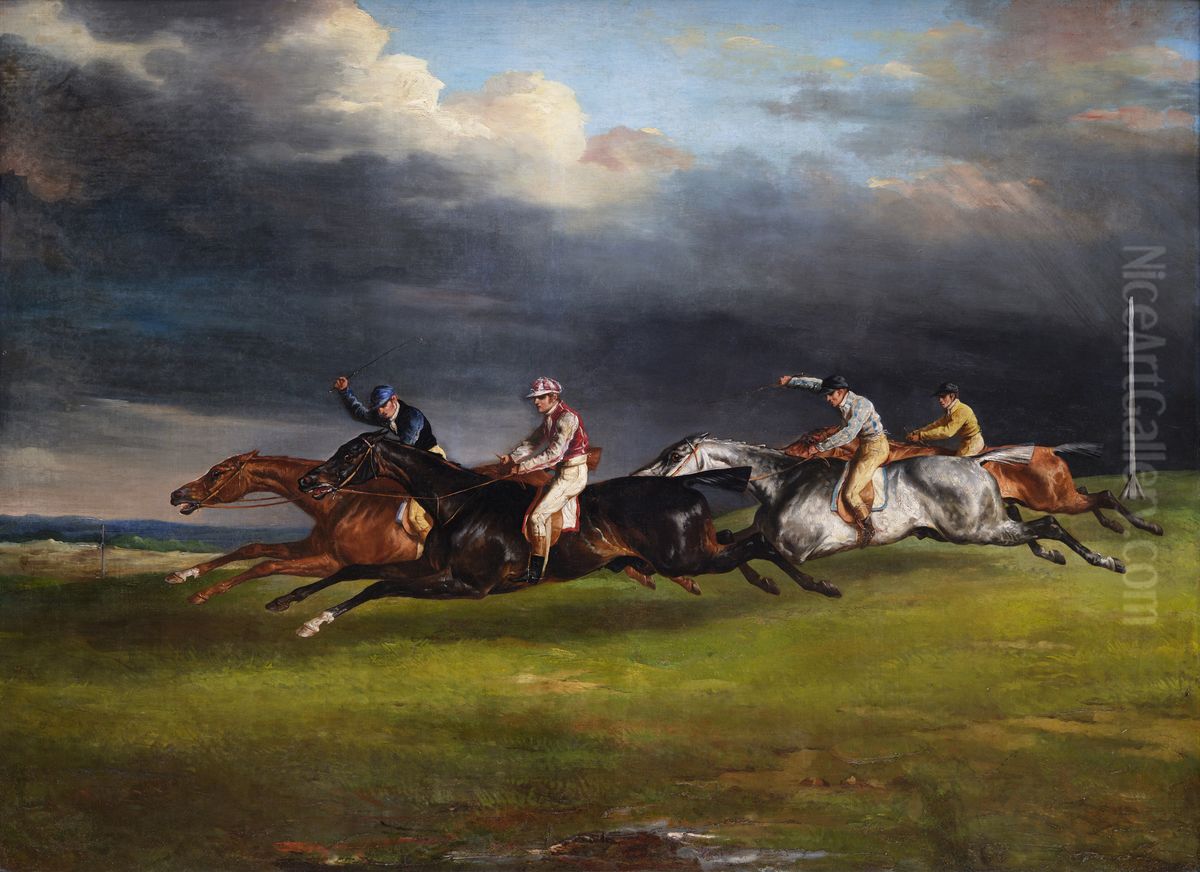 The .Epsom Derby in 1821 Oil Painting by Theodore Gericault