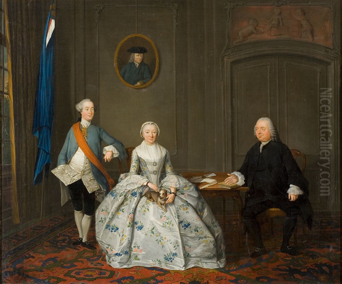 Portret van de familie Van den Broeck Oil Painting by Tibout Regters