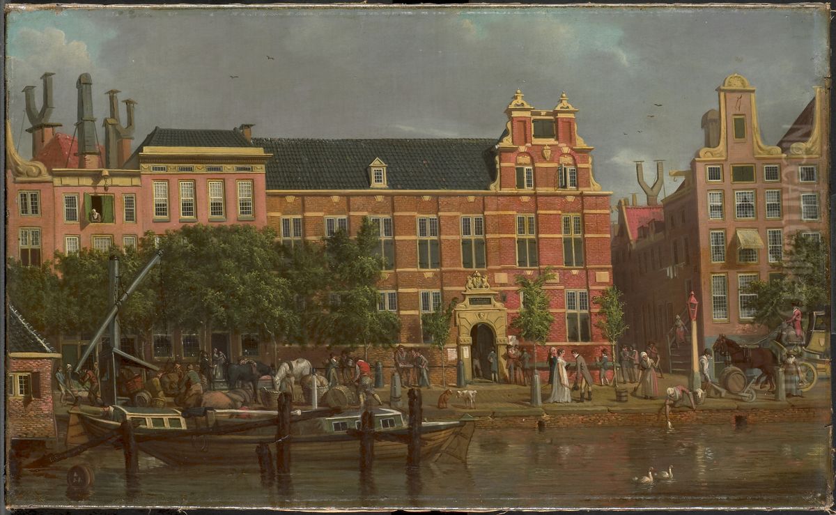 De Latijnse school op het Singel te Amsterdam Oil Painting by Jacob Smies