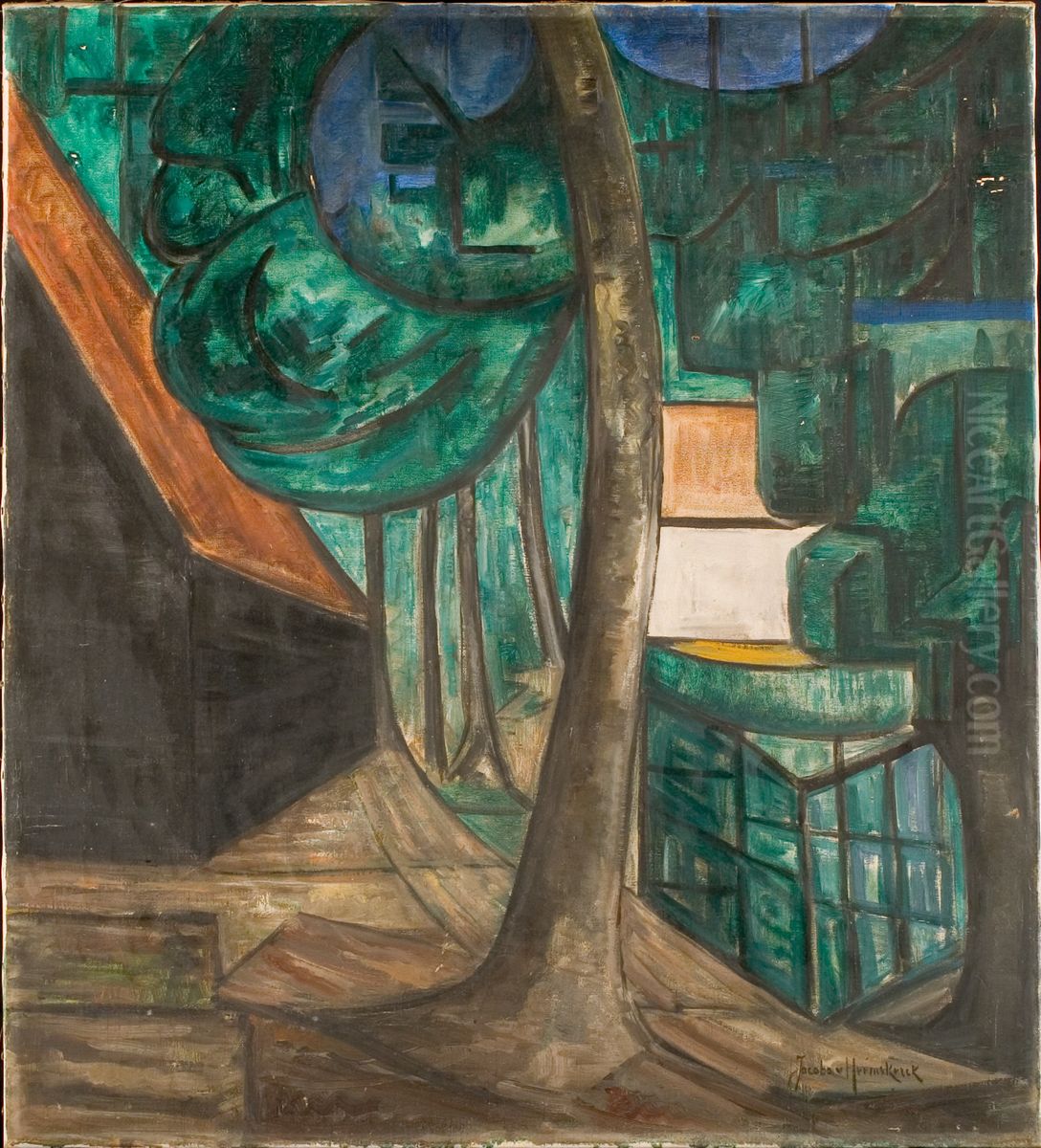 Landschap Oil Painting by Jacoba van Heemskerck