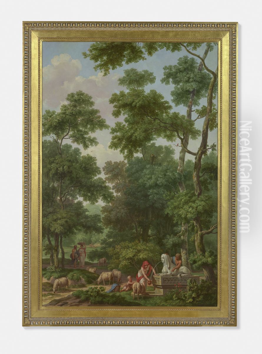 Arcadisch landschap met een sfinx Oil Painting by Jurriaen Andriessen