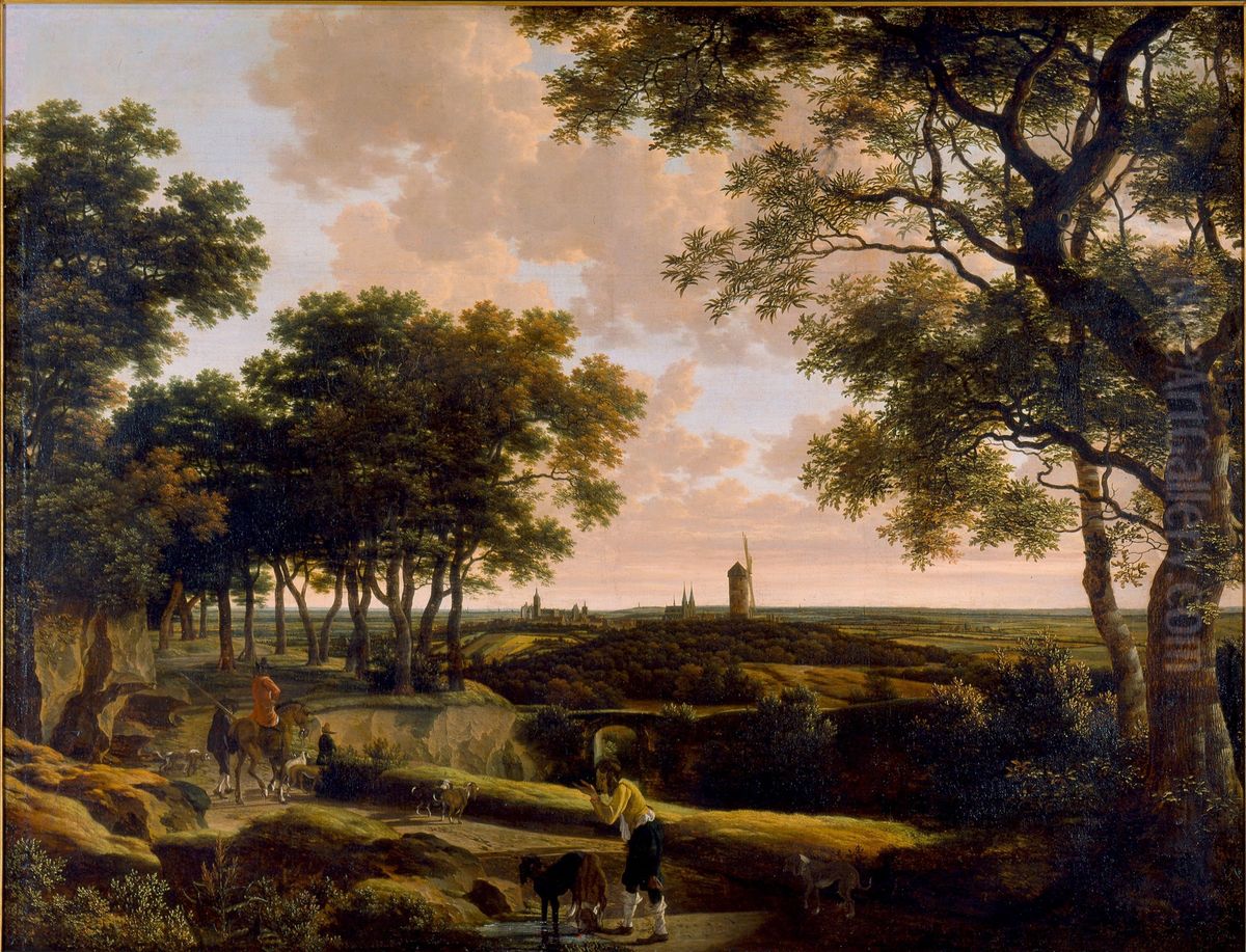 Gezicht op Kleef Oil Painting by Joris van der Haagen or Hagen