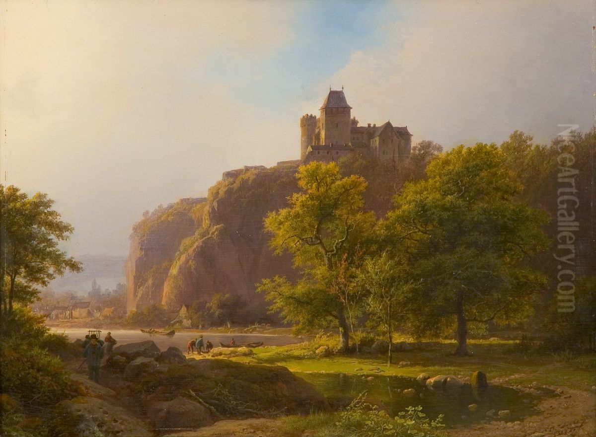 Zomerlandschap met een burcht Oil Painting by Barend Cornelis Koekkoek