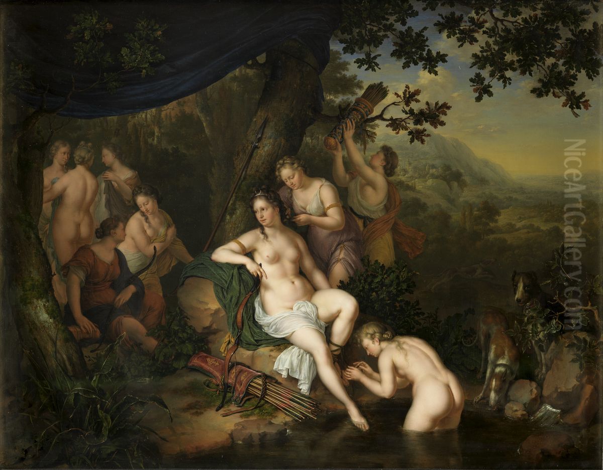 Diana en haar nimfen Oil Painting by Willem Van Mieris Leiden
