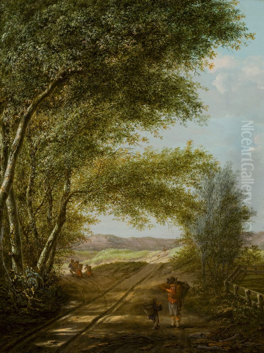 Een zandpad in de duinen bij Haarlem Oil Painting by Vincent Jansz van der Vinne