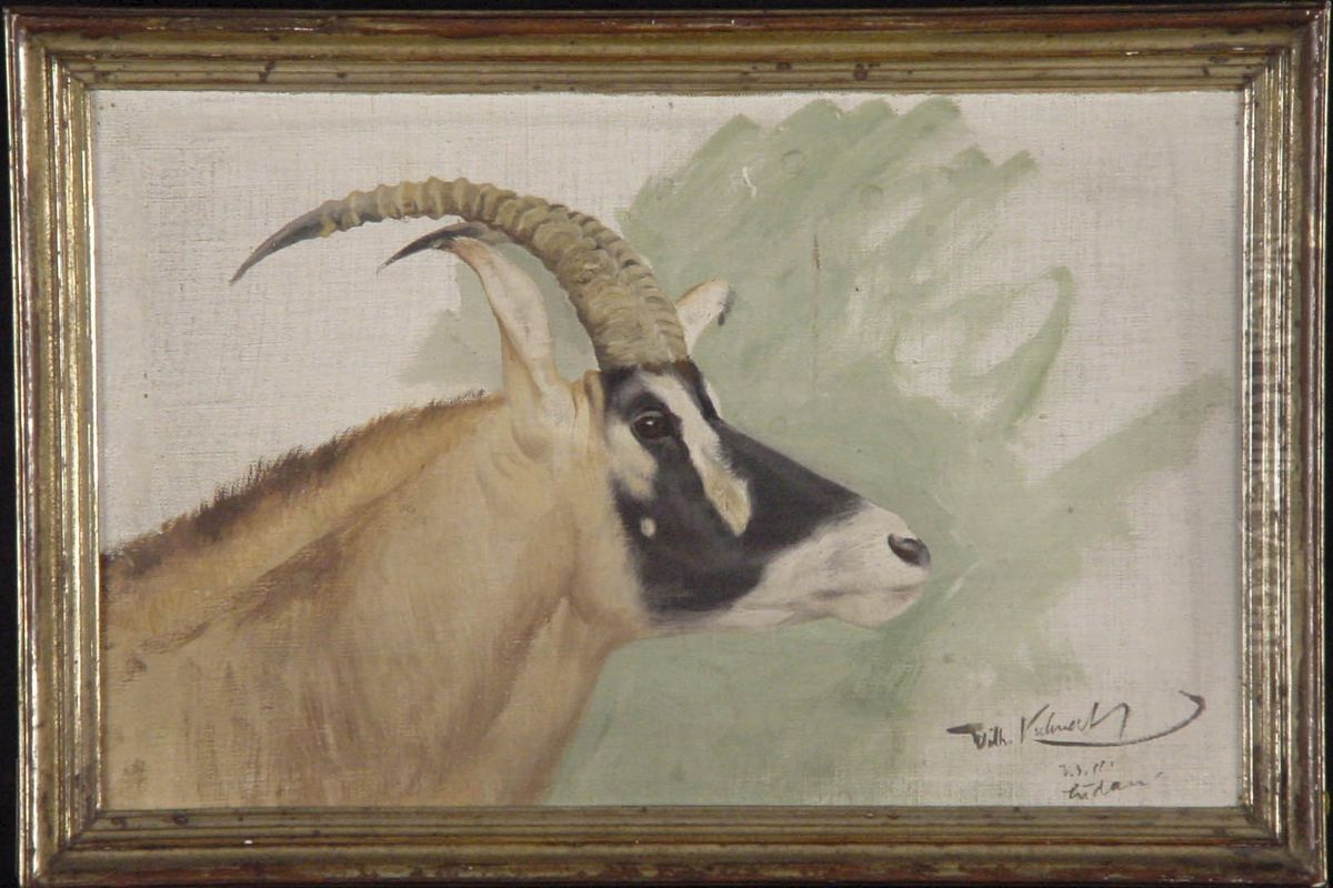 Kop van roan-antilope Oil Painting by Wilhelm Kuhnert
