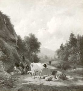 Bergachtig landschap met vee