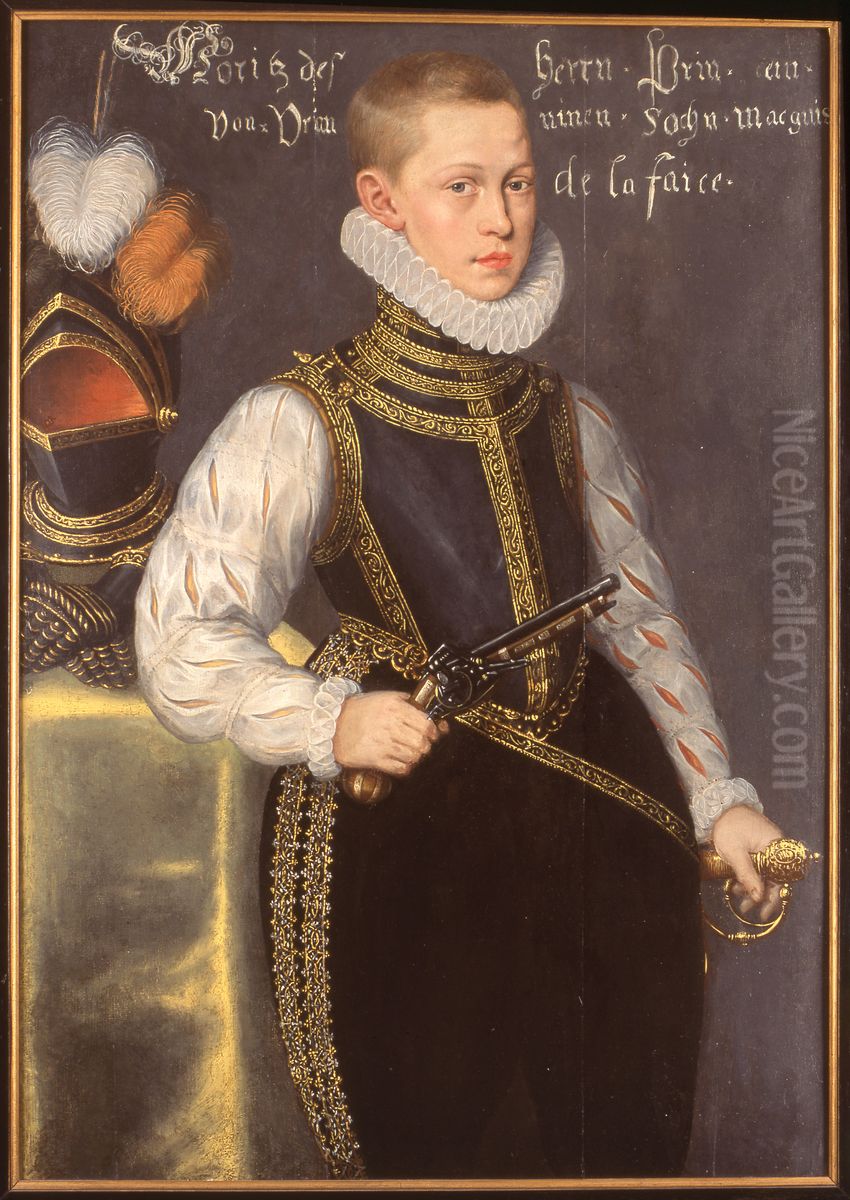 Portrait of Maurice Prince of Orange Oil Painting by Daniel van den Queborn