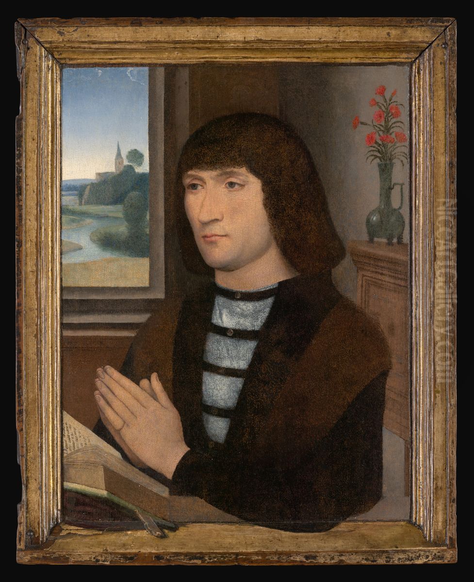 Portrait of a Man in Prayer Oil Painting by (manner of) Memling, Hans