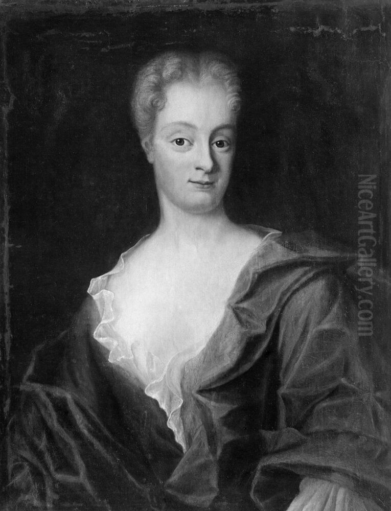 Elisabet Buchholtz (1692-1729), gift med 1. sidenfargare Arnold Ziese, 2. konstnaren Lukas von Breda d.a. Oil Painting by Lucas von Breda