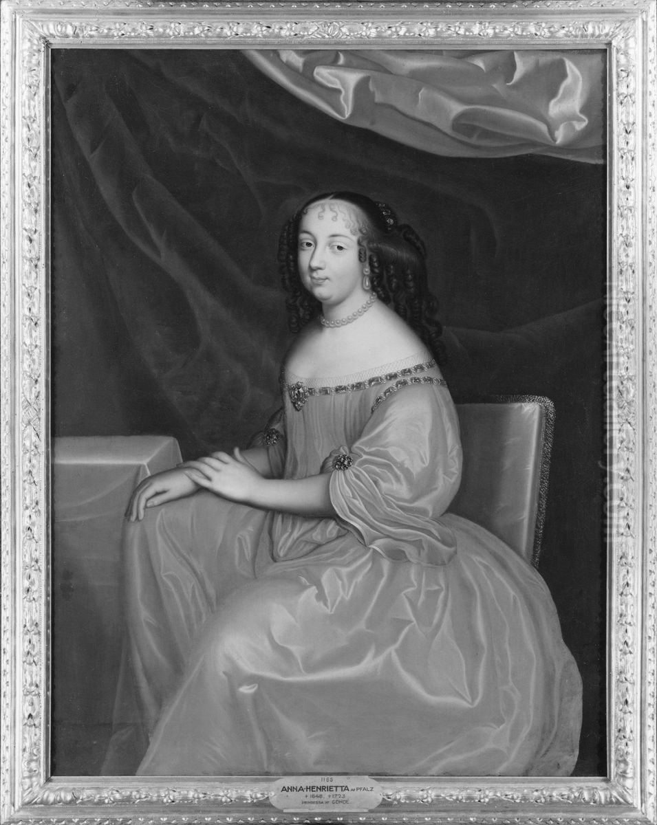 Anna Henrietta (1648-1723), prinsessa av Pfalz-Simmern, g.m. Henrik Julius, prins av Bourbon-Conde Oil Painting by Charles Beaubrun