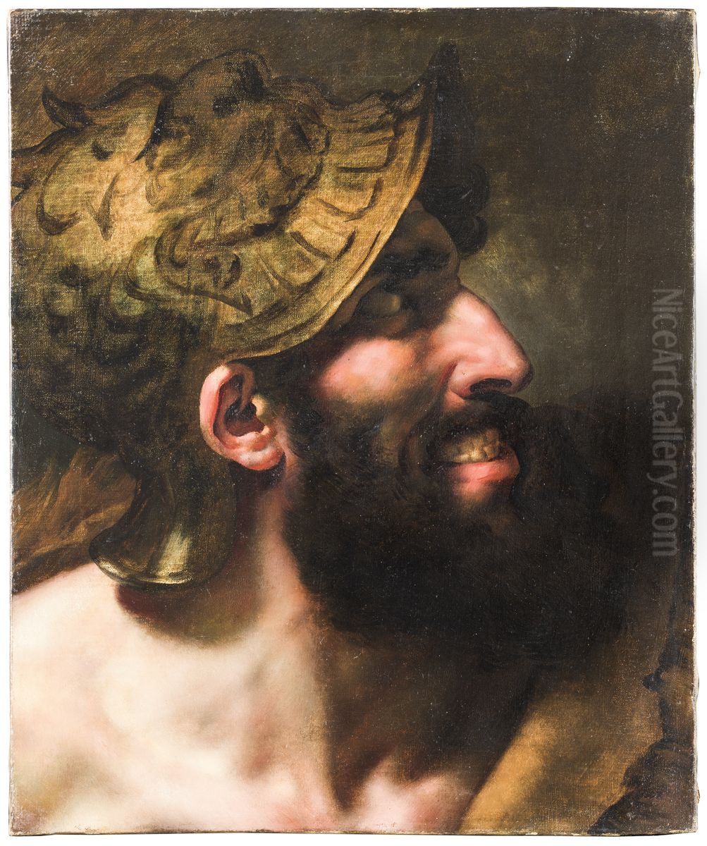 Kapaneus - studiehuvud kallat Blasfemikern Oil Painting by Anne-Louis Girodet de Roucy-Triosson