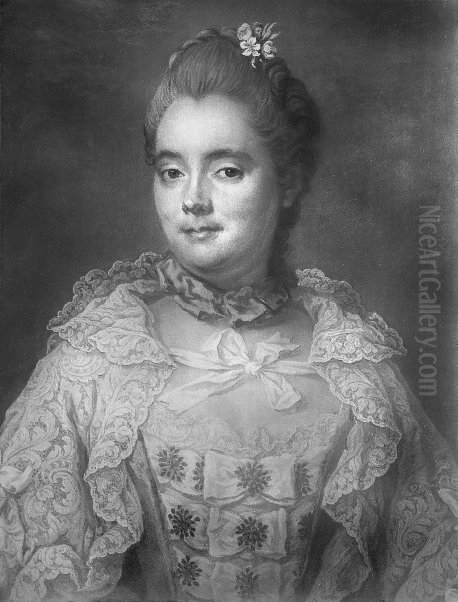 Sofia Charlotta Kjerrmanskold, 1731-1782 Oil Painting by Gustaf Lundberg