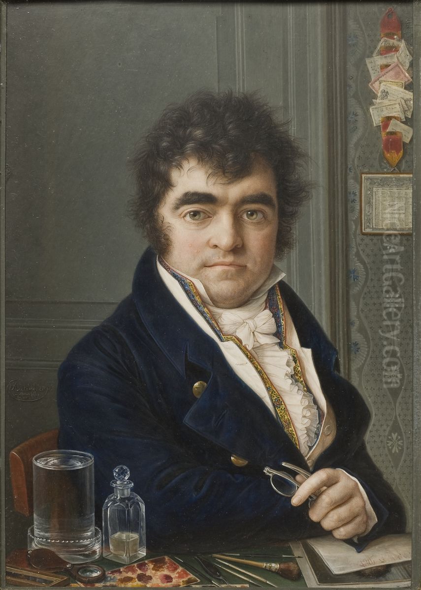 Self-portrait Oil Painting by Louis-Marie Autissier