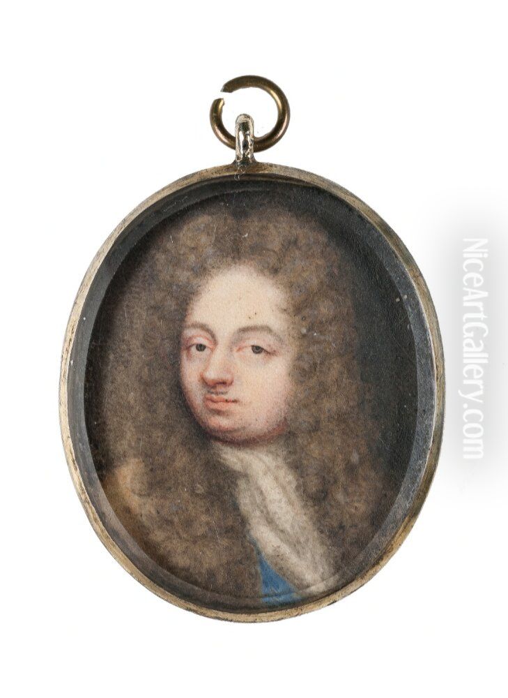 Anders Leijonstedt (1649-1725), greve, riksrad, vitterhetsidkare Oil Painting by Elias Brenner