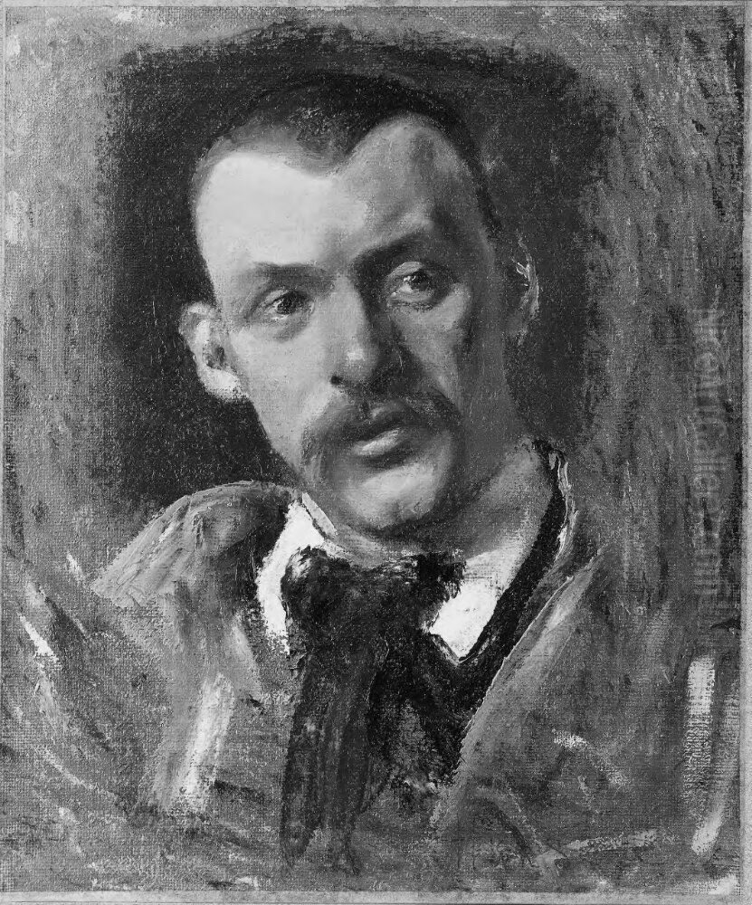 Carl Fagerberg (1878-1948), skulptor, medaljgravor Oil Painting by Eigil Schwab