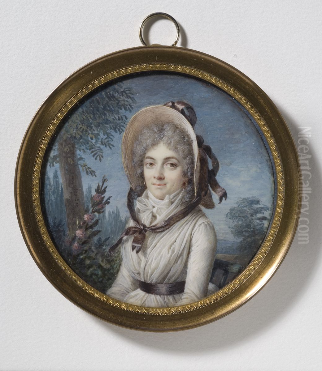 Stephanie Felicite Ducrest de St-Aubin, gift grevinna de Genlis Oil Painting by Marie-Gabrielle Capet