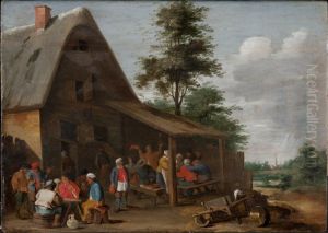 Peasants Feasting Outside a Village Inn