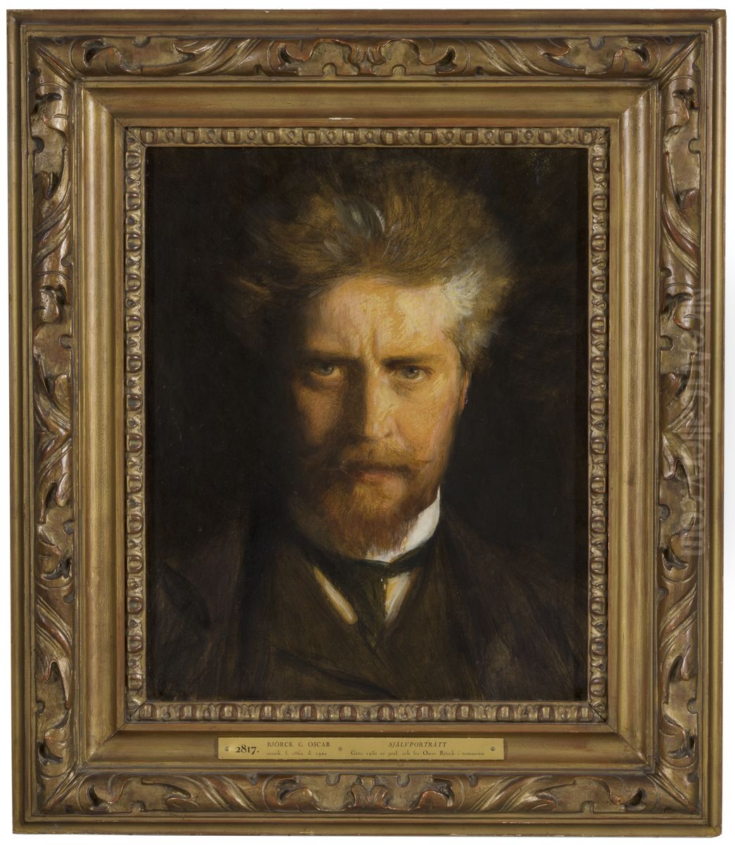 Selfportrait Oil Painting by Oscar Bjorck