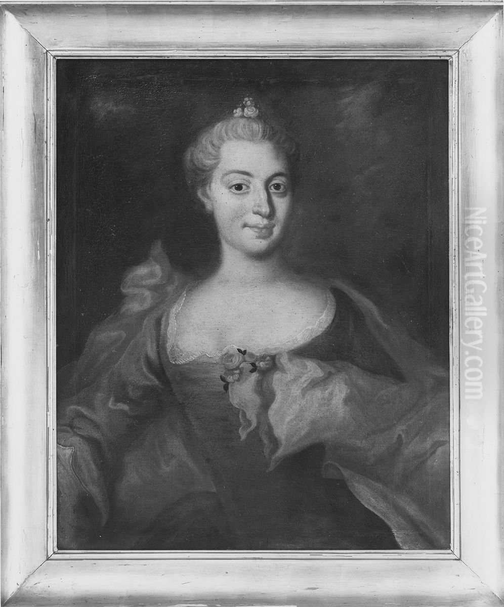 Okand kvinna, mojligen gift med kommissarie Johan Gustaf Lund Oil Painting by Johan Stalbom