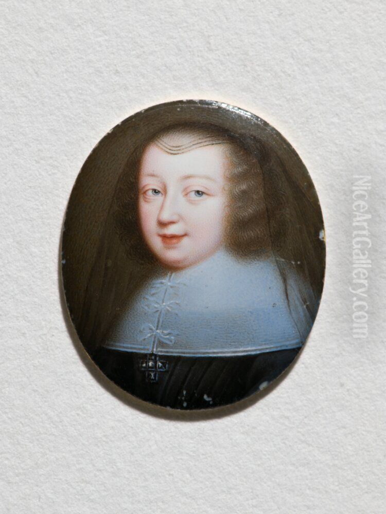 Anna Maria, 1601-1666, princess of Austria, queen of France, married to Louis XIII, king of France Oil Painting by Jean Petitot