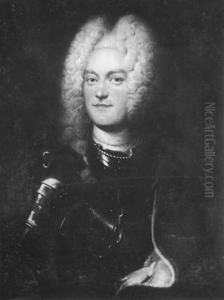 Kristian Ludvig II, 1683-1756, hertig av Mecklenburg-Schwerin Oil Painting by Johann Salomon Wahl