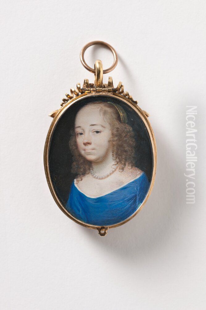 Elizabeth Wriothesley, grevinna av Southampton, f. Leigh (1620-1655), gift med Thomas Wriothesley, tredje earl av Southhampton Oil Painting by Samuel Cooper