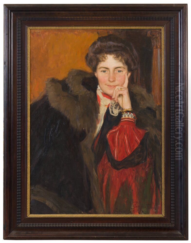 Baroness Anna Trolle Oil Painting by Oscar Bjorck