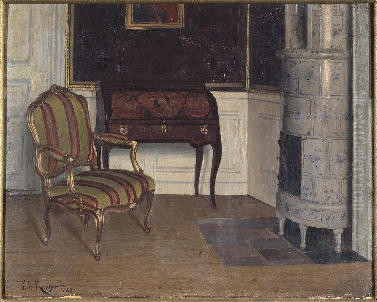 Gripsholms slott, prinsessans kabinett Oil Painting by Nils Kreuger
