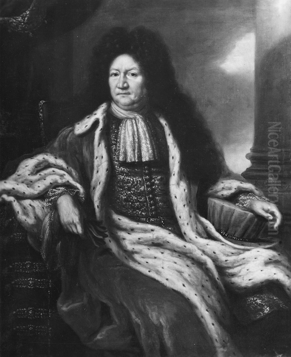 Didrik Wrangel af Adinal, 1637-1706 Oil Painting by David Klocker Ehrenstrahl